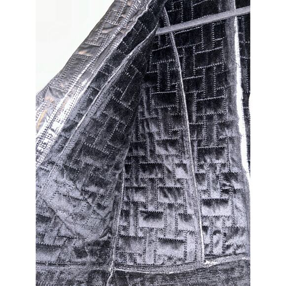 Frank Lyman Edgy Mob Wife Academia Y2K Black Quilted Front Zipper Pockets Jacket - Picture 9 of 14